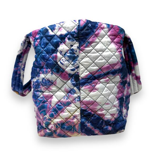 MZ Wallace Medium Metro Quilted Festival Print Blue Purple White Tote Bag - Picture 3 of 14